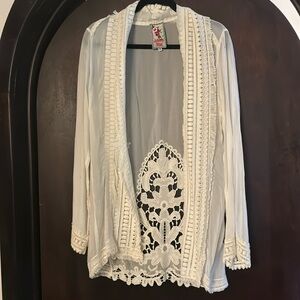 Johnny Was Silk and Embroidered Jacket